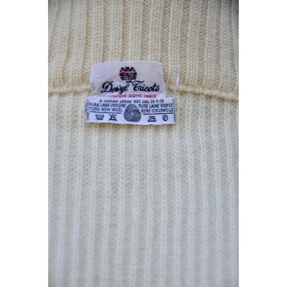 Vintage Chunky Wool Sweater Zip Up Cardigan Fisherman Icelandic Unisex M L - Picture 5 of 10